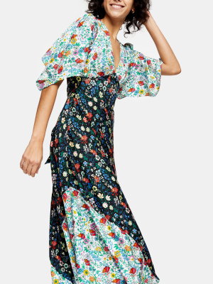 Idol Mixed Print Midi Dress