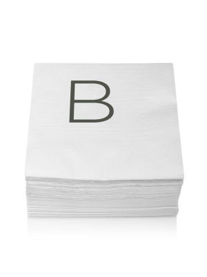 Monogram Cocktail Napkin, B (set Of 50)