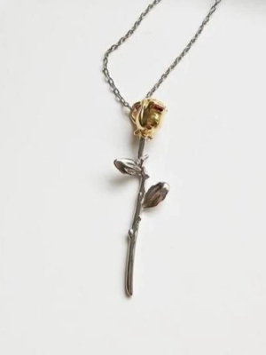 Azu Thorny Rose Pendant Necklace