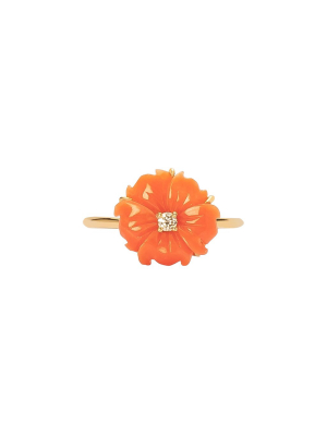 Flora Diamond Ring - Coral