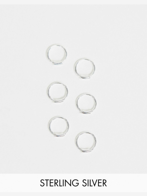 Kingsley Ryan Exclusive Earrings In Sterling Silver Set Of 3 Tiny Hoops