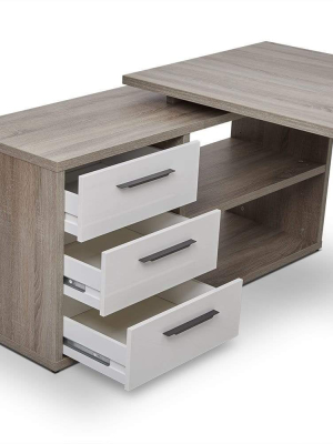 Gammel Desk With Reversible Storage Return