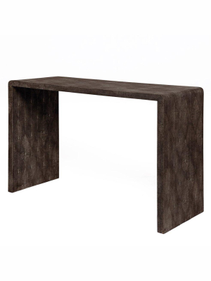 Harlow 48" Console Dark Mushroom Faux Shagreen