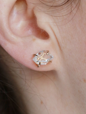 Prong Set Herkimer Diamond Stud Earrings