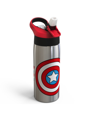 Marvel Captain America 19oz Stainless Steel Water Bottle Red/blue - Zak Designs