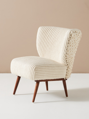 Chunky Woven Petite Accent Chair