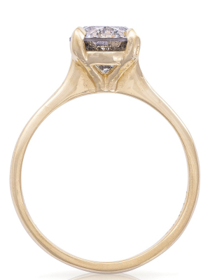Sparkle In The Wild - 14k Polished Gold 2ct Grey Diamond Ring