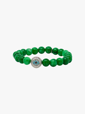 Jade & Topaz Evil Eye Boheme Beaded Bracelet