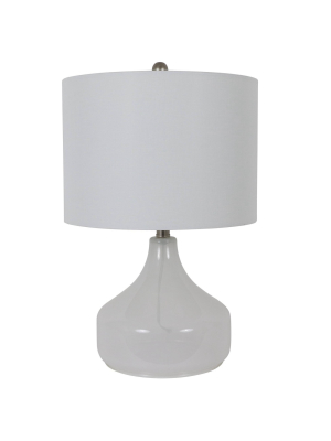 22" Translucent Glass Table Lamp White - Decor Therapy