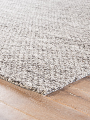 Karlstadt Handmade Solid Gray & Silver Area Rug