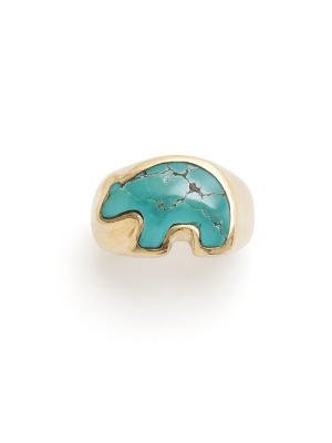 Turquoise Bear Ring