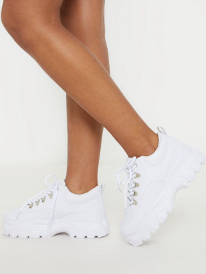 White Flatform Chunky Hiker Sneaker