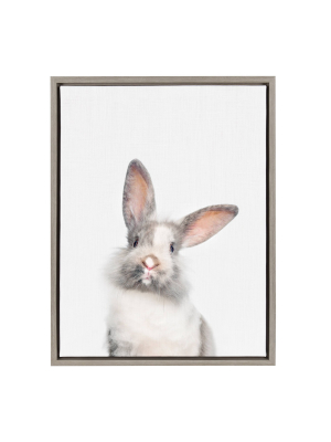 18" X 24" Sylvie Youth Rabbit Framed Canvas By Amy Peterson Gray - Kate And Laurel