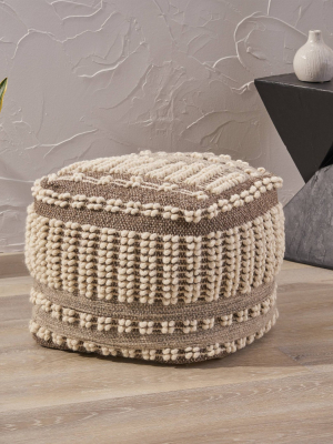 Chelan Boho Ottoman Pouf Brown - Christopher Knight Home