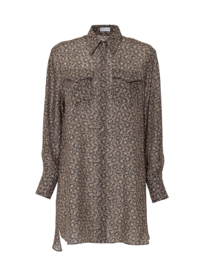 Brunello Cucinelli Floral Brint Chest Pockets Shirt