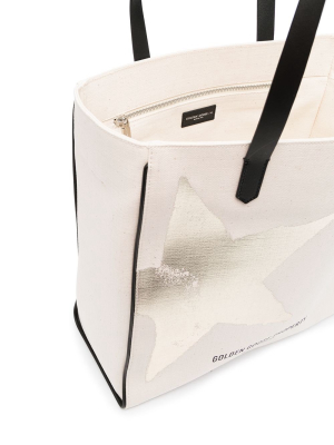 Golden Goose Deluxe Brand Logo Star Print Tote Bag