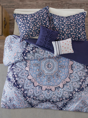 Willow Boho Comforter Set Blue