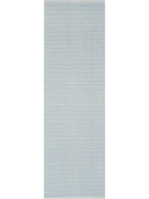 Montauk Ivory/light Blue Runner Rug