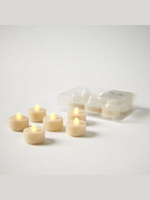 Premium Flameless Wax Dipped Tealight Candles (set Of 6)