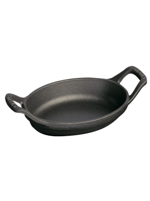 Staub Cast-iron Oval Gratin, Matte Black