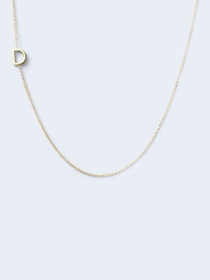 "d" Alphabet Letter Necklace In Yellow Gold