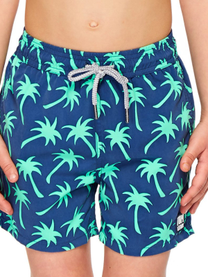 Navy & Spring Green Palms