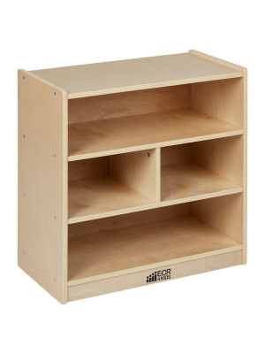 Ecr4kids Building Block Storage Cart - 4-cubby Birch Cabinet On Casters, 24" H