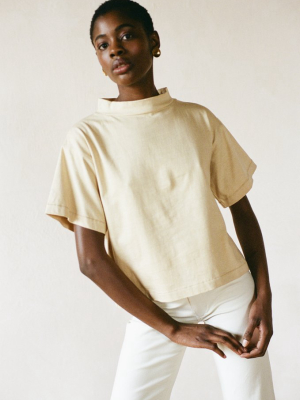 Mockneck Tee | Miso | Organic + Earth Dyed