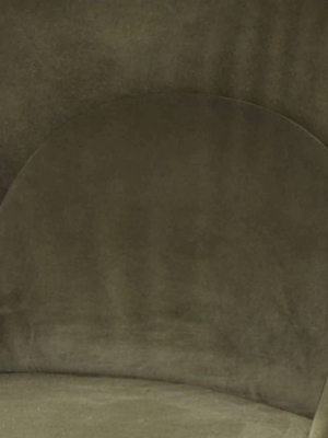 Barrel Back Velvet Lounge Chair With Pillow Green - Stylecraft