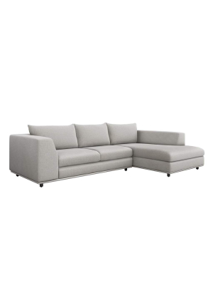 Interlude Home Comodo Right Chaise 2 Piece Sectional - Light Gray