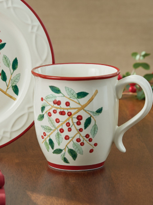 Park Designs Simply Holly Mug Set - White