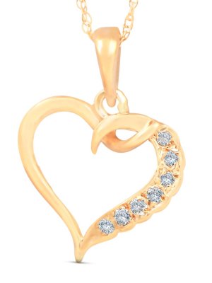 Pompeii3 1/5ct Diamond Heart Pendant 14k Yellow Gold