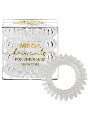 Spiral Hair Ties 4 Pack Mega Clear