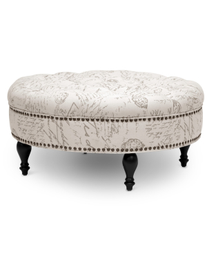 Palfrey Tufted Ottoman Beige - Baxton Studio