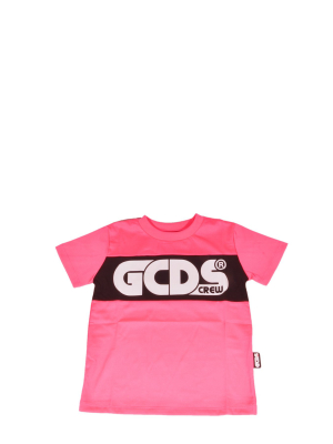 Gcds Kids Logo Printed Panel T-shirt