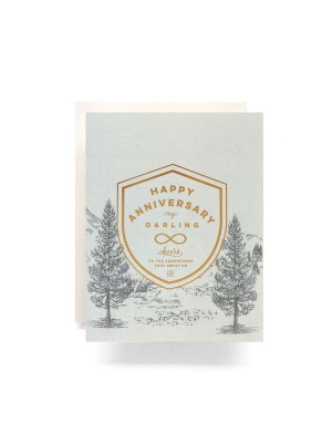 Crest Anniversary Greeting Card