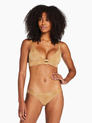 Neutra Bralette Top In Golden Glow Metallic