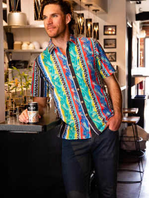 The Frondzie | Men's Cuban Stripe Stretch Hawaiian Shirt