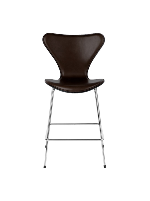 Series 7 Counter Stool - Natural Veneer - Front Upholstered