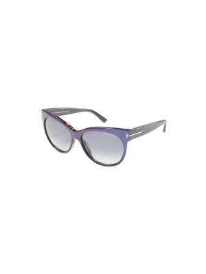 Tom Ford Saskia Tf 330 82b Womens Cat-eye Sunglasses Blue 57mm