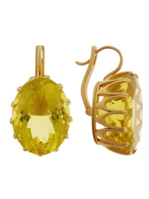 Lemon Topaz Crown Earrings