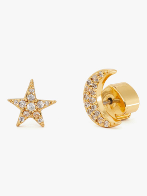 Something Sparkly Boxed Pavé Moon & Stars Studs