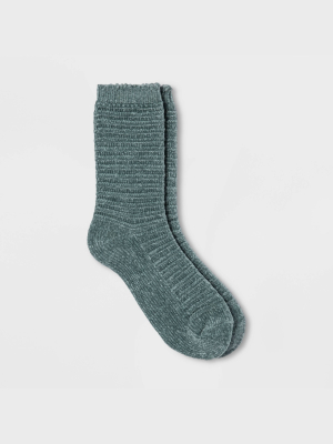 Women's Textured Chenille Cozy Crew Socks - A New Day™ 4-10