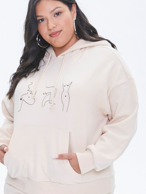 Plus Size Stand Up To Cancer Graphic Hoodie