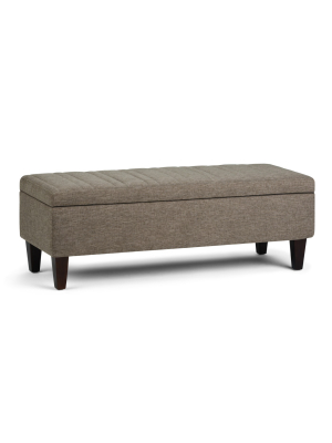 48" Garret Storage Ottoman Linen Look Fabric - Wyndenhall