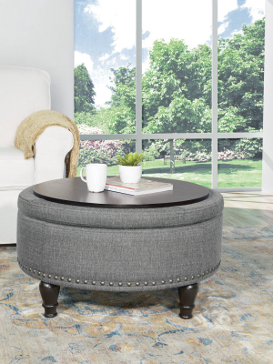 Augusta Round Storage Ottoman - Osp Home Furnishings