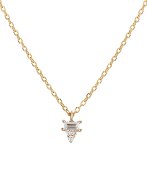 Diamond Baguette Cluster Necklace