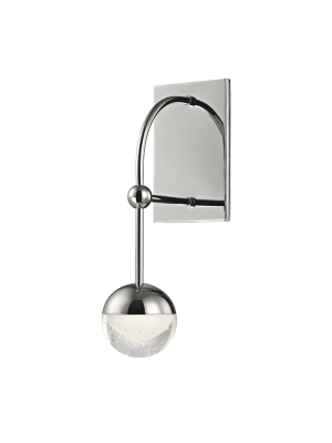 Boca 1 Light Led Wall Sconce Polished Nickel