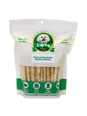 Peanut Butter Basted Rawhide Treats | Lucky Premium Treats