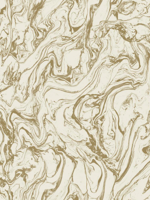 Marble Peel & Stick Wallpaper In Gold By Roommates For York Wallcoverings